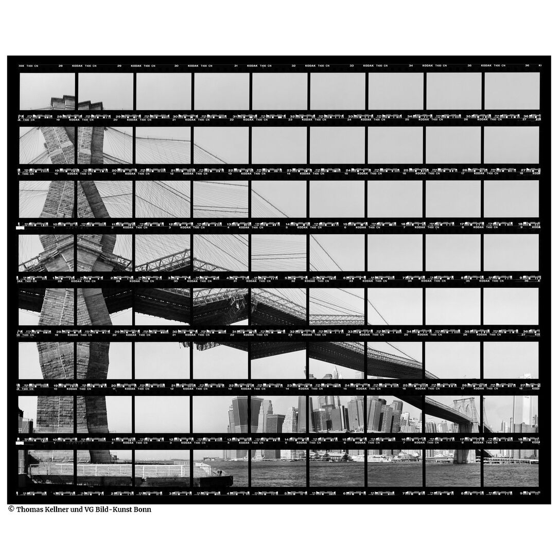 © Thomas Kellner und VG Bild-Kunst Bonn 40#06 New York, Skyline at Brooklyn Bridge 2003 BW-Print 34,5cm x 28cm/13,58'' x 11,02'', edition 10+3