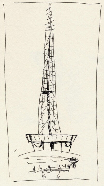 Thomas Kellner: Sketch for: 49#05 Brasilia, Torre TV (Architekt: Lucio Costa), 2007
