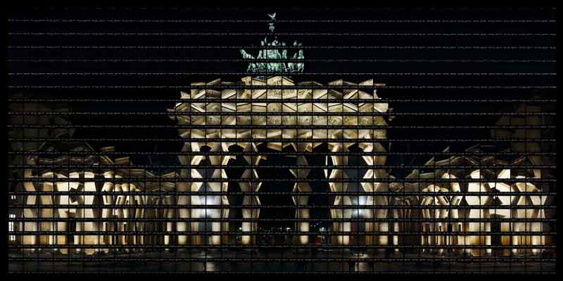 Thomas Kellner: 56#03 Berlin, Brandenburg Gate at night (architect: Carl Gotthard Langhans), 2006, 136,5x69,7 cm / 53,2"x27,2", edition 12+3