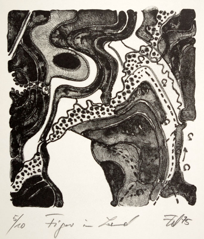 Dohmen, Walter: Rotkehlchen, lithography, 1978, 15 x 18 cm, Auflage 3/12