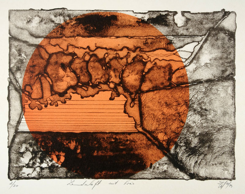 Dohmen, Walter: Landschaft mit Dreieck, lithography, 1978/79, 22,6 x 17 cm, Auflage 2/30
