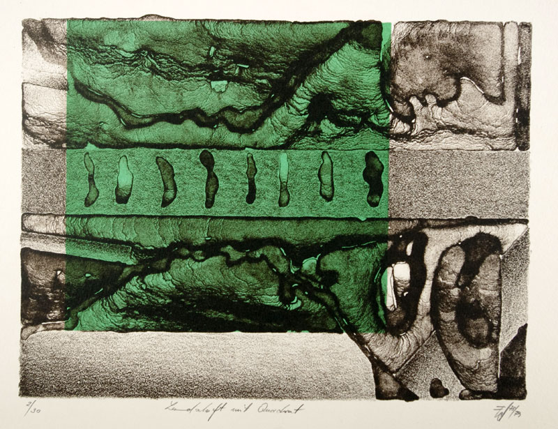 Dohmen, Walter: Figur im Land, lithography, 1975, 14,2 x 15 cm, edition 5/10