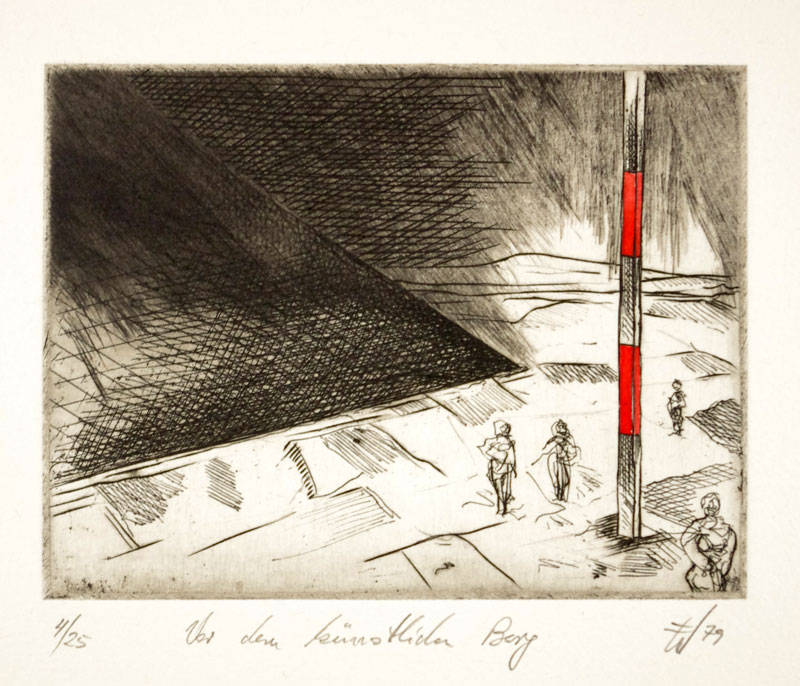 Dohmen, Walter: In einer Richtung, drypoint, 1979, 11,7 x 8,8 cm, edition 4/25