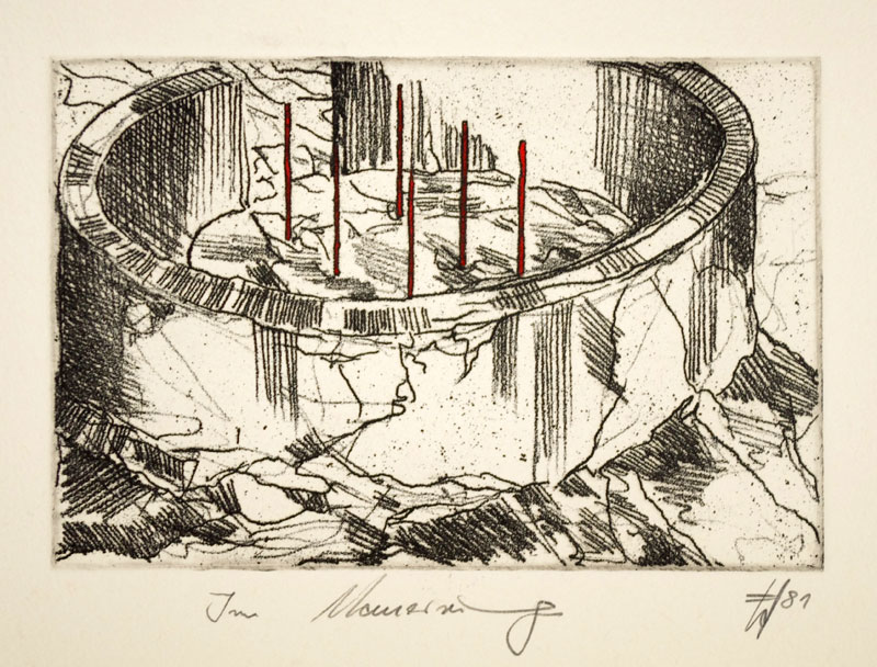 Dohmen, Walter: Landschaft mit Kreis, lithography, 1978/79, 23 x 17,3 cm, Auflage 2/30