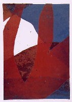 Haimo Hieronymus: "Formen Rot / Blau", linocut, 14x20cm, 1993, edition 4