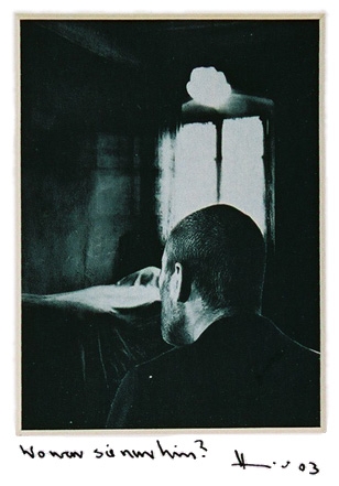 Haimo Hieronymus: "Wo war war sie nur hin?", Collage, 6,5x8,5cm, 2003