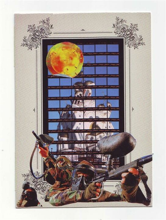 war of variegation, collage on postcard, 10,5x15 cm, 2013