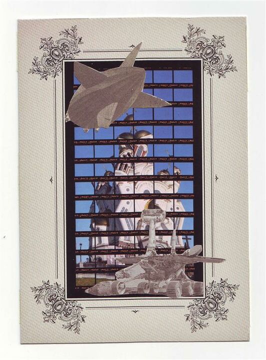 altitude flight, Collage auf Postkarte, 10,5 x 15 cm, 2013