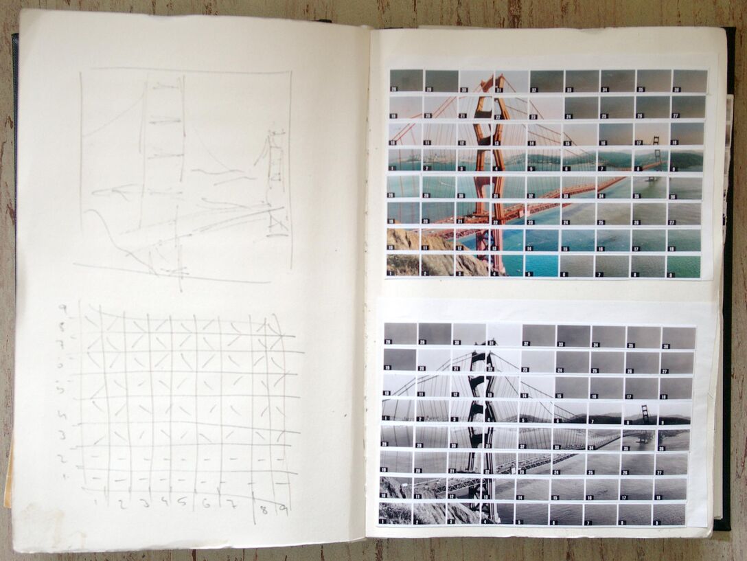 Thomas Kellner: San Francisco, Golden Gate Bridge, 2004, Sketches & Indexprint