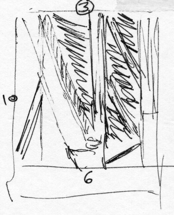 Thomas Kellner: 52#05 New York, Hearst Tower, 2006, Sketch