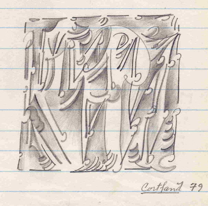 Cortland: no title, drawing, 1979, 7x6,5cm