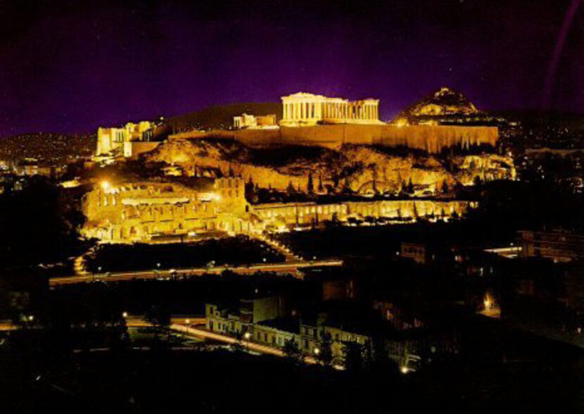 45#08 Athens, Akropolis at night, Location Shot