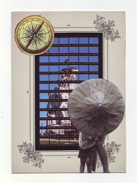 secret, collage on postcard, 10,5x15 cm, 2013