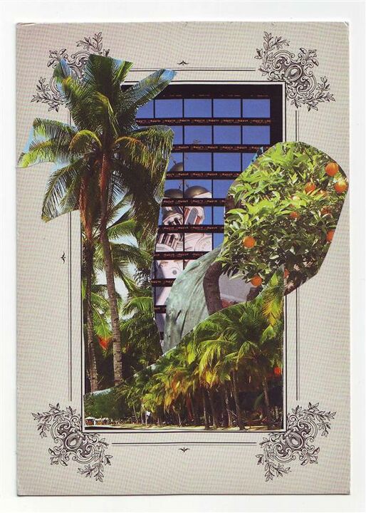 paradise, Collage auf Postkarte, 10,5 x 15 cm, 2013