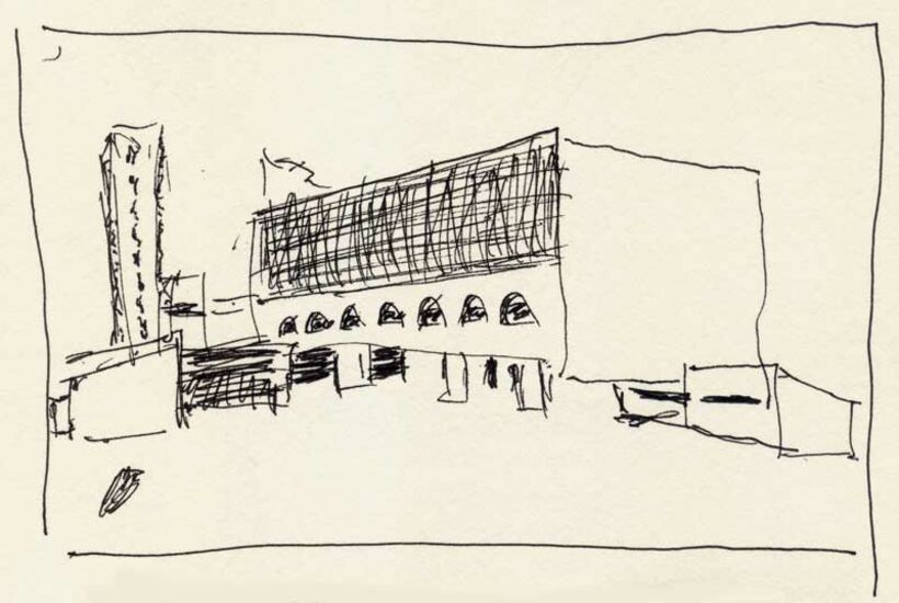 Sketch for 49#23, Brasilia, National Library, 2008