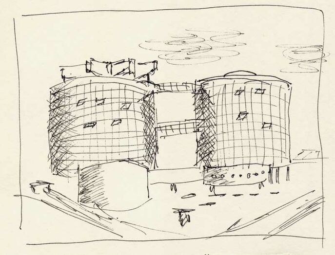 Sketch for 49#34, Brasilia, Headquarters of the Attorney General’s Office, 2008