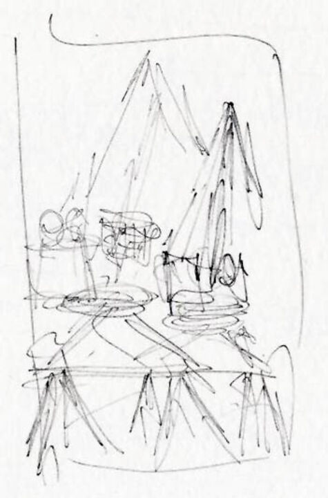 Sketch for 75#06, Old Cranes at Puerto Madero, Buenos Aires, Argentina