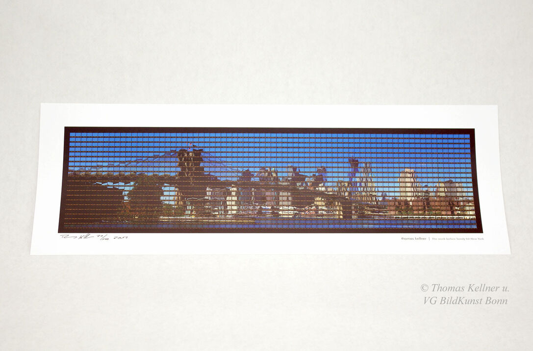 Thomas Kellner New York Skyline, The week before Sandy hit New York, limited edition offset print, signed