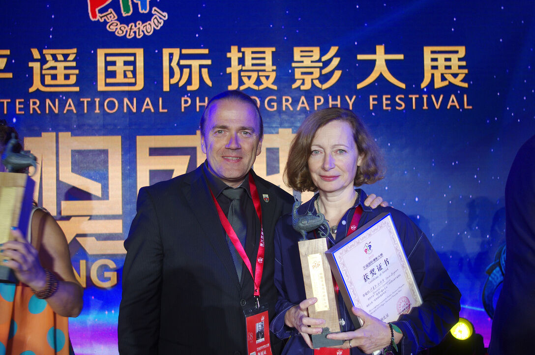 Elaine Duigenan and Thomas Kellner at The Pingyao International Festival of Photography in 2018. 
