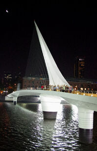 La Puente de la Mujer (at night), Buenos Aires, Argentina