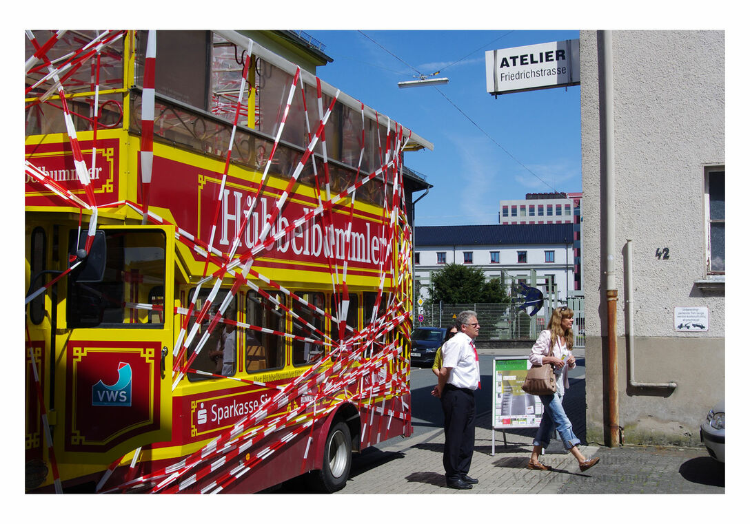 The "Hübbelbummler" was turned into a artstroller on the occasion of the artday.
