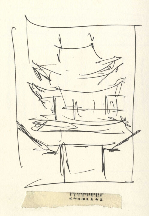 Sketch for 65#10 Pingyao, Market Tower 2013