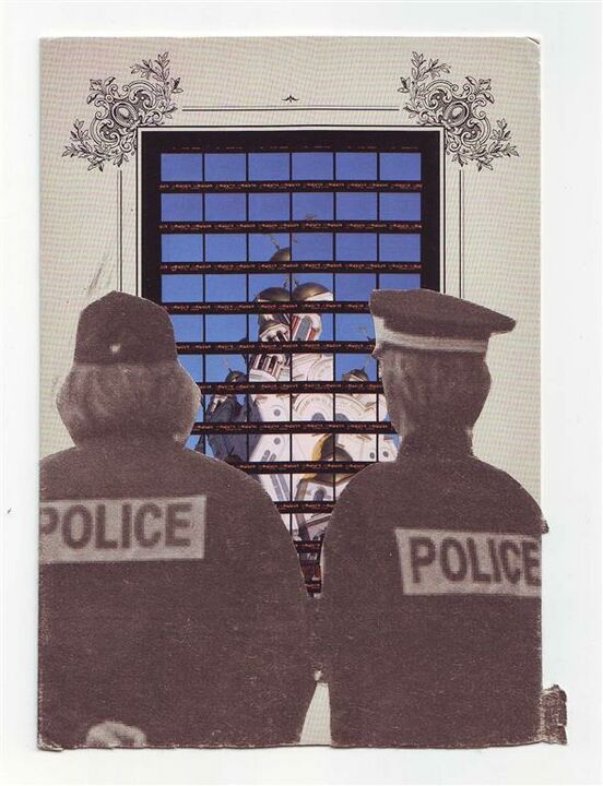 force, collage on postcard, 10,5x15 cm, 2013