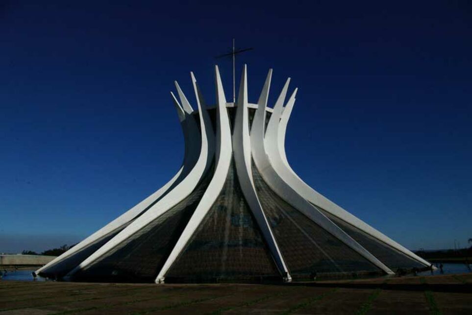 Blue sky over the Brasilia Cathedral