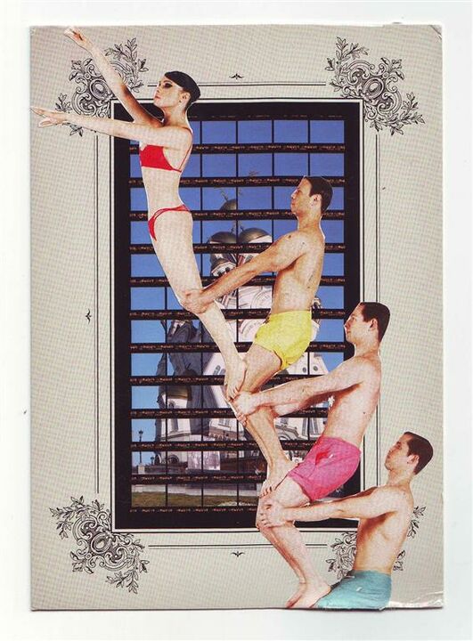 glyph, Collage auf Postkarte, 10,5 x 15 cm, 2013