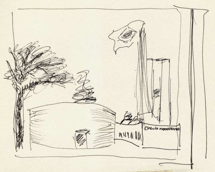 Thomas Kellner: sketch for 49#33, Brasilia, Espaco Oscar Niemeyer, 2008