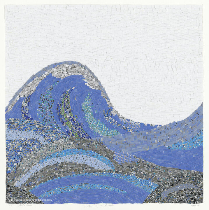 © Thomas Kellner und VG Bild-Kunst Bonn: flaa_2019_01 flucticulus amet aus der Serie flucticulus, Homage an Hokusai, 2019, 16.000 thumbnails mounted on card bord, 60 x 60, edition 1