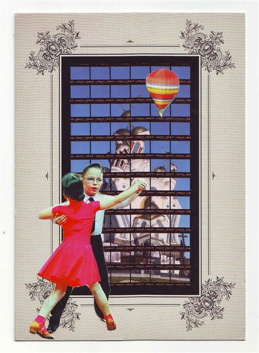 Kleines Tango, Postkarte Collage, 10,5x15 cm, 2013