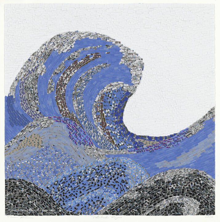 © Thomas Kellner und VG Bild-Kunst Bonn: flaa_2020_03 flucticulus defendere aus der Serie flucticulus, Homage an Hokusai, 2020, 16.000 thumbnails mounted on card bord, 60 x 60, edition 1