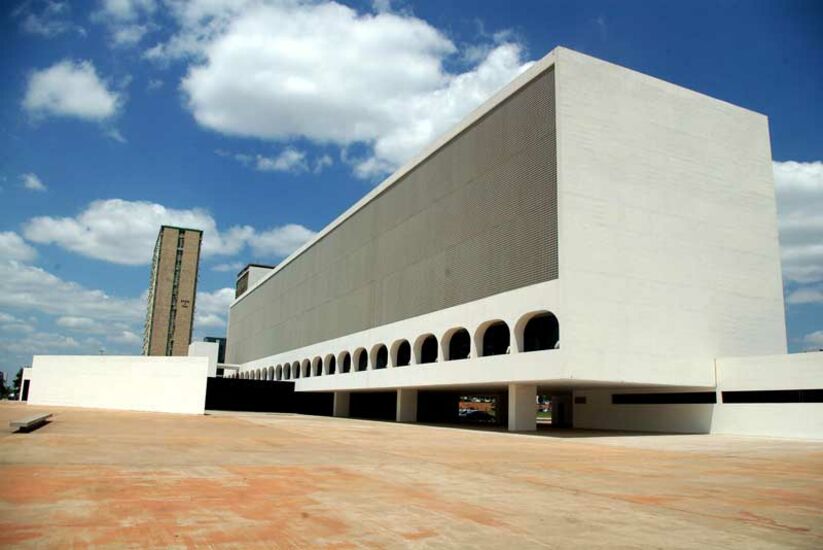 View onto the new National Library in Brasilia