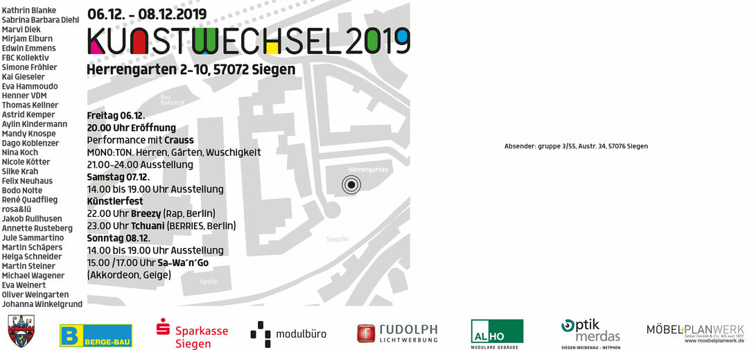 Kunstwechsel 2019 invitation