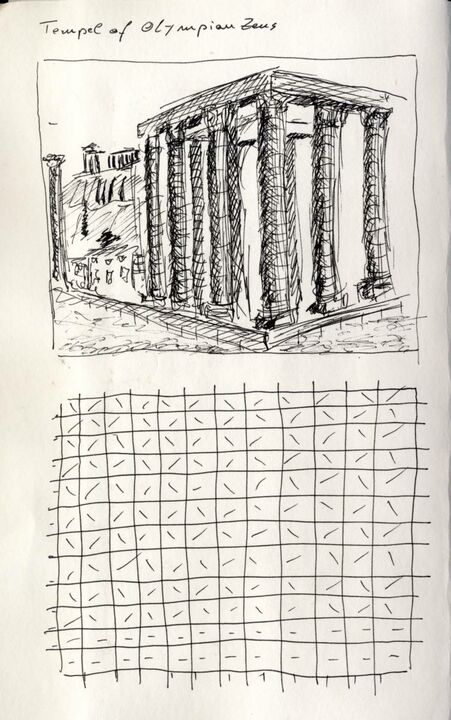 45#05 Athens, Temple of Zeus II, Sketch