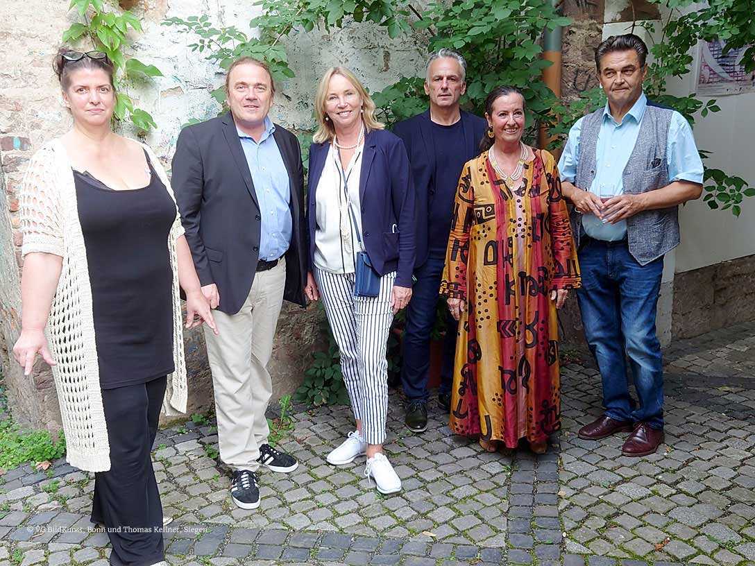 (From left to right) Iris Solbès (Kunstverein Aschaffenburg), Thomas Kellner, Barbara von Stechow, Detlef Waschkau, Elisabeth Claus (Kunstverein Aschaffenburg) and Klaus Herzog.
