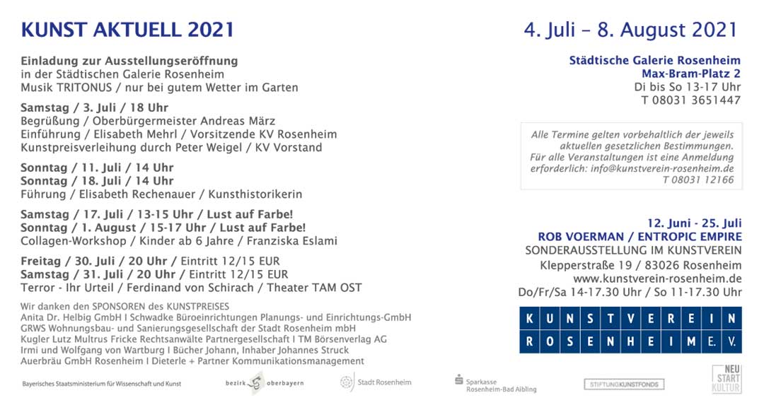 Current Contemporary Art 2021 at Kunstverein Rosenheim