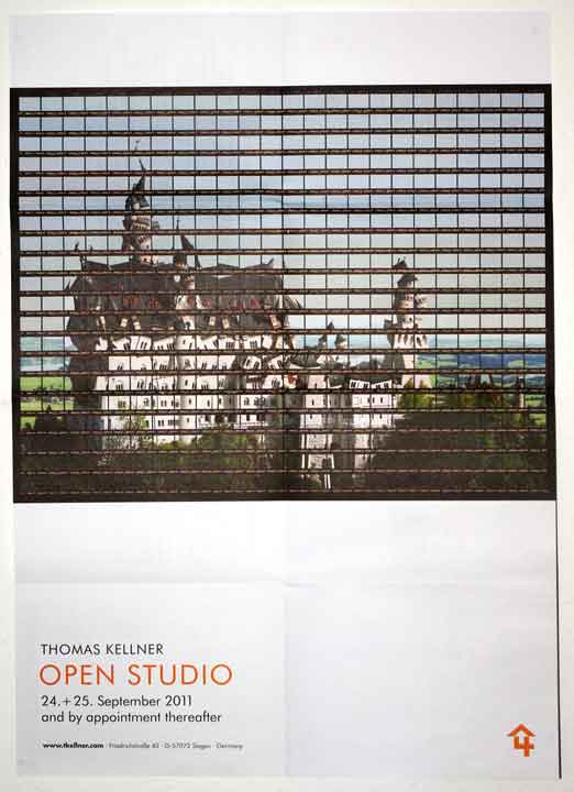 Open Studio 2011 poster introducing Neuschwanstein Castle, signed