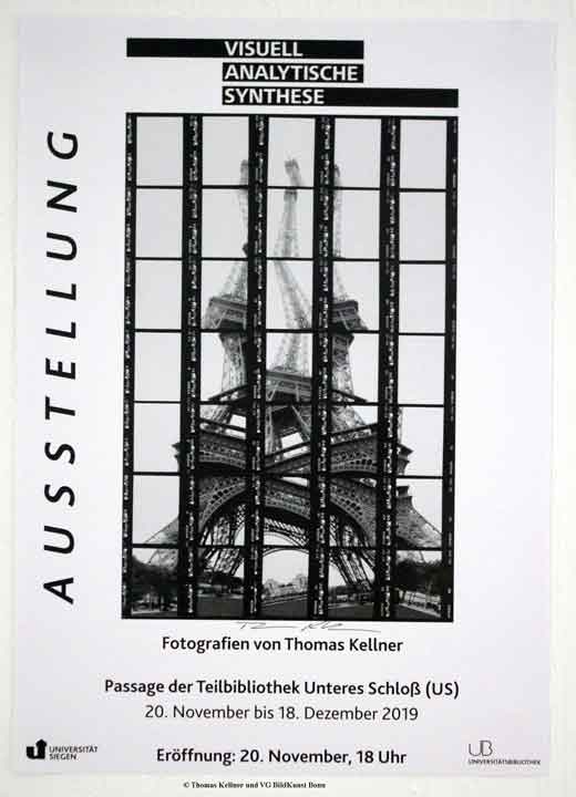 Signiertes Plakat der Ausstellung Visuell Analytische Synthese von Thomas Kellner